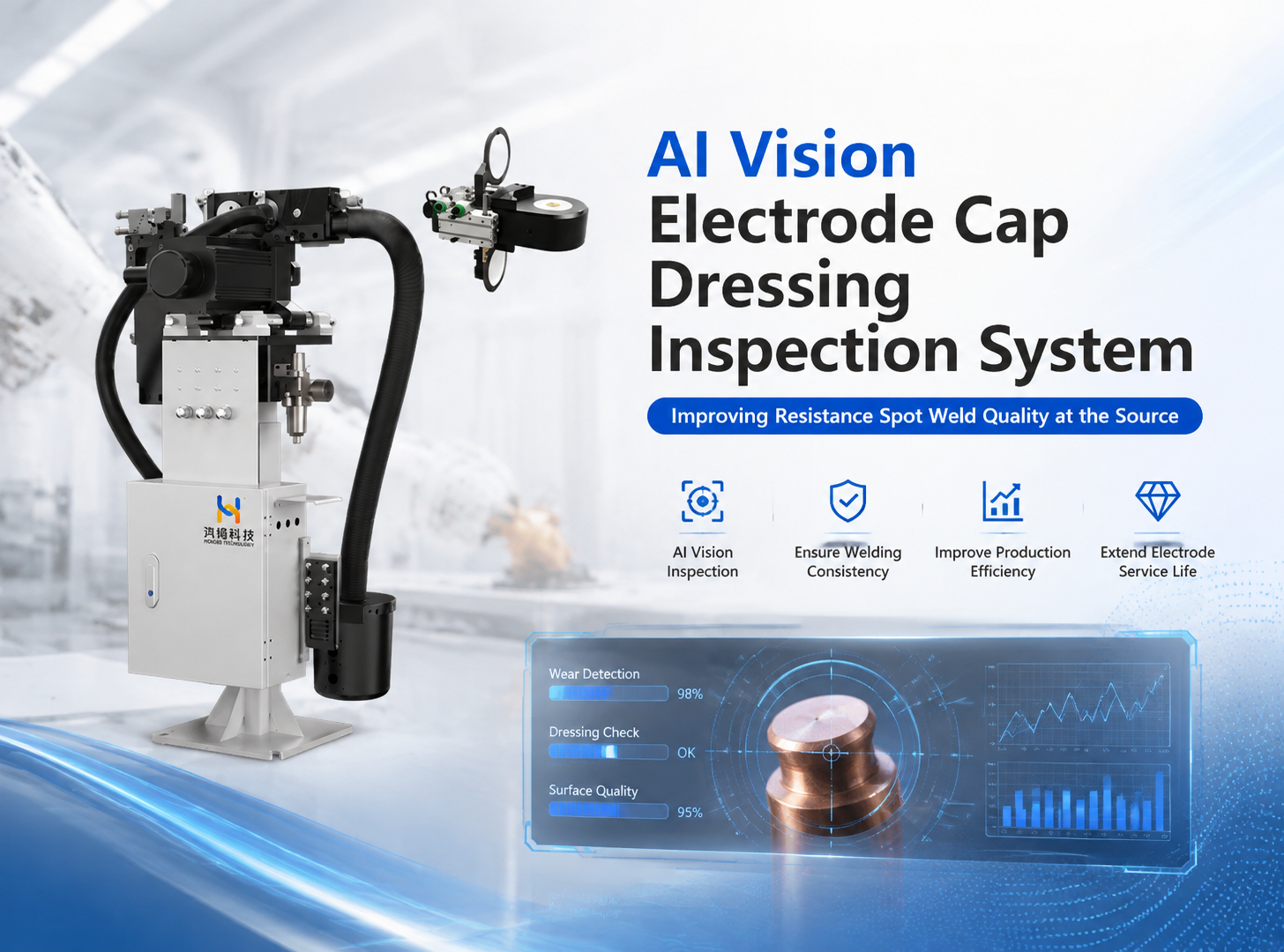 AI Vision Electrode Cap Dressing Inspection System: Improving Resistance Spot Weld Quality at the Source