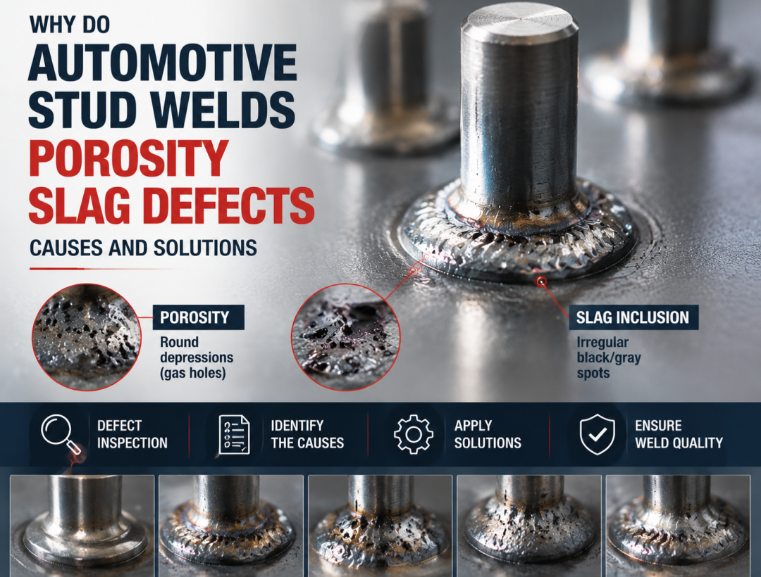 Why Do Automotive Stud Welds Have Porosity and Slag Defects? Causes and Solutions.