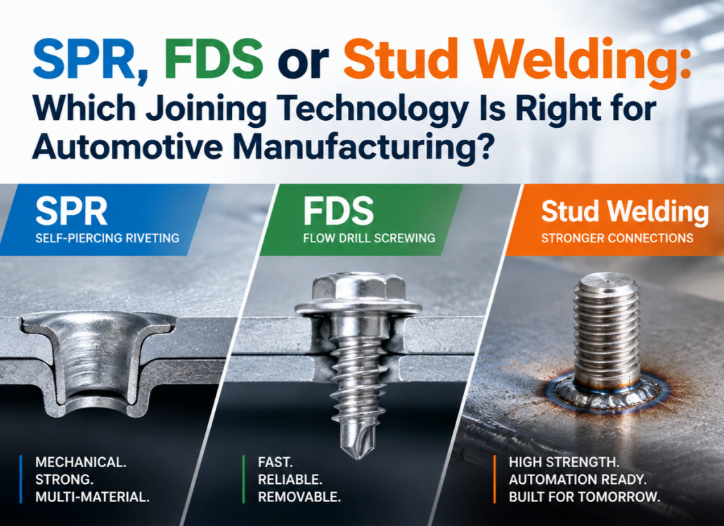 SPR, FDS or Stud Welding: Which Joining Technology Is Right for Automotive Manufacturing?